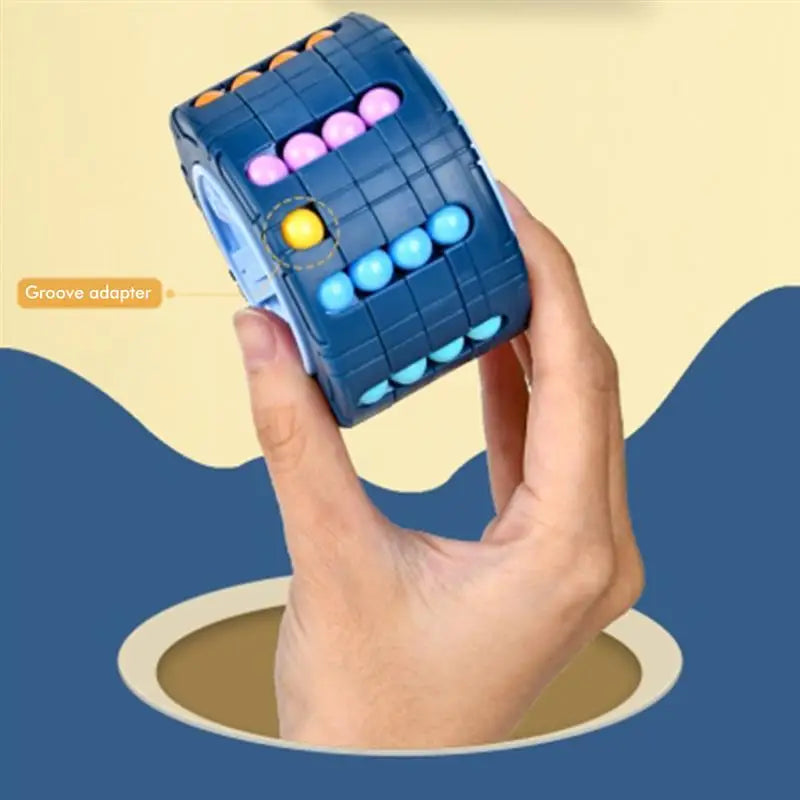 3D Cylinder Cube Toy Magical Bean Gyro Rotate Slide Puzzle Games Relieve Stress Children Educational Montessori Infant Toys Gift - Image 4