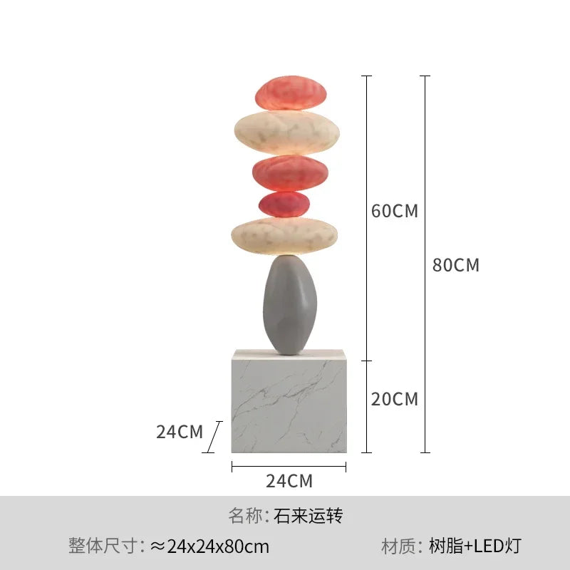 80cm Creative Stacked Stone Living Room Art Ornaments Light Luxury Home Sofa Wine Cabinet High-end Floor-standing Ornaments Gift - Image 2