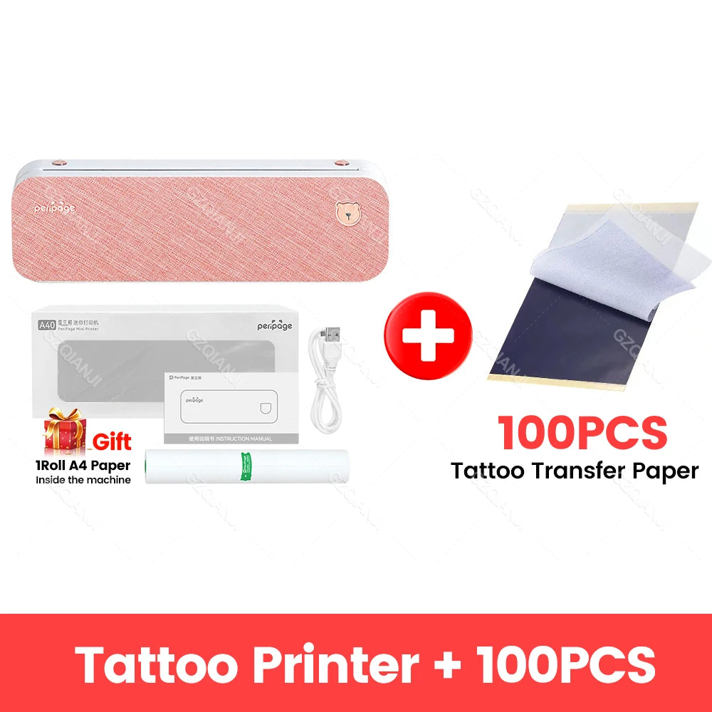 A4 Thermal Printers Wireless Tattoo Transfer Bluetooth USB Mobile Printer Machine Text PDF Document Printing Maker with Paper - Image 14