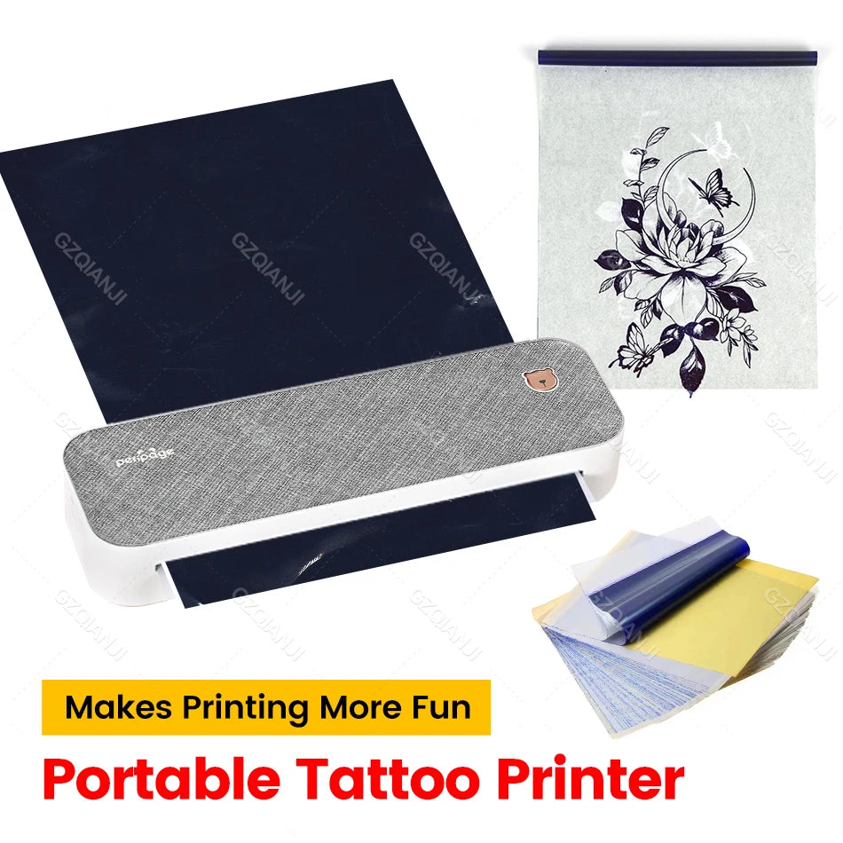 A4 Thermal Printers Wireless Tattoo Transfer Bluetooth USB Mobile Printer Machine Text PDF Document Printing Maker with Paper - Image 3