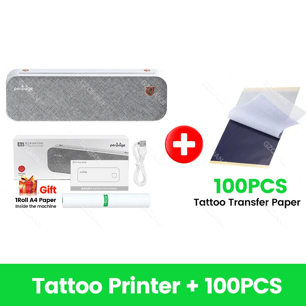 A4 Thermal Printers Wireless Tattoo Transfer Bluetooth USB Mobile Printer Machine Text PDF Document Printing Maker with Paper - Image 10