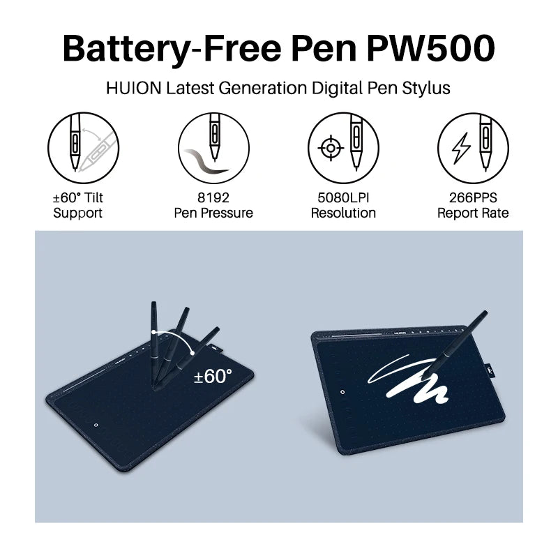 HUION HS611 Graphic Digital Drawing Tablet 266PPS Graphics Pen Tablet Multimedia Keys Three Colors For PC Android - Image 8