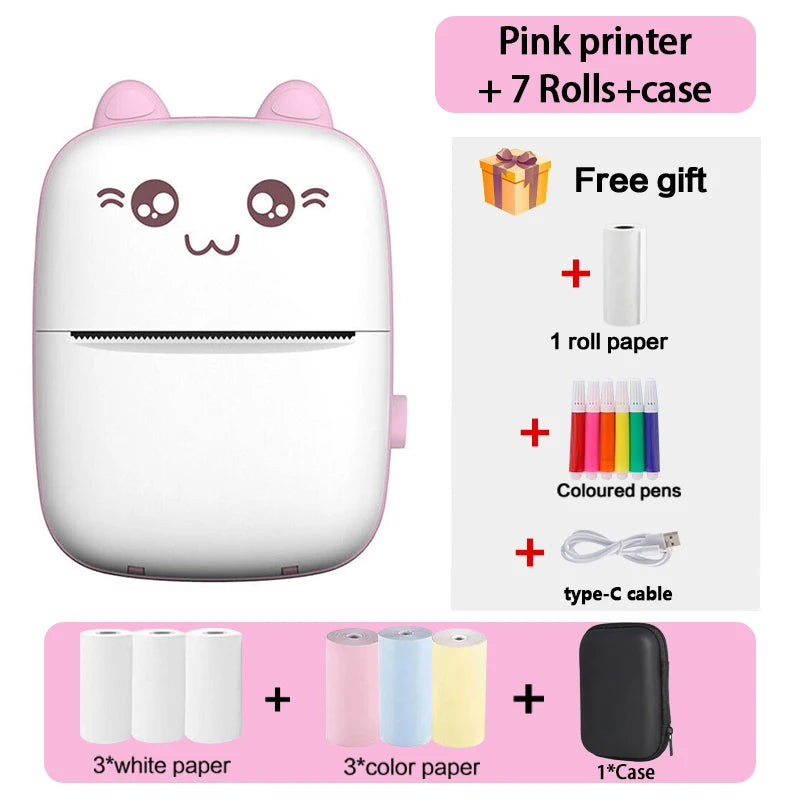 Mini Thermal Printer Wireless BT 200dpi Label Photo Memo Wrong Question Printing Tag Bluetooth Printer USB Cable Portable - Image 21