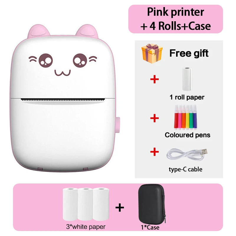 Mini Thermal Printer Wireless BT 200dpi Label Photo Memo Wrong Question Printing Tag Bluetooth Printer USB Cable Portable - Image 24