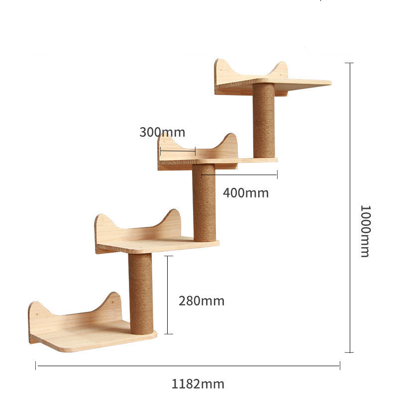 Solid Wood Wall-Mounted Cat Climbing Frame - Pet Accessories - Image 15
