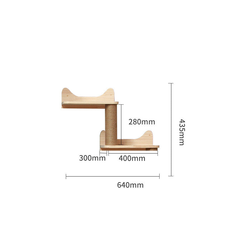 Solid Wood Wall-Mounted Cat Climbing Frame - Pet Accessories - Image 16