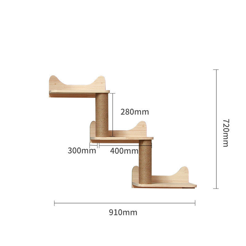 Solid Wood Wall-Mounted Cat Climbing Frame - Pet Accessories - Image 17