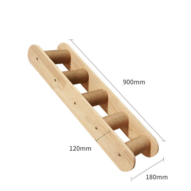 Solid Wood Wall-Mounted Cat Climbing Frame - Pet Accessories - Image 7