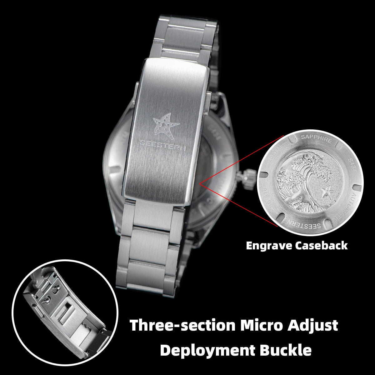 S434 Diver Watch Men Automatic NH35A Movement BGW9 Luminous Mechanical Wristwatches 20ATM Waterproof Sapphire Deployment Buckle - Image 5