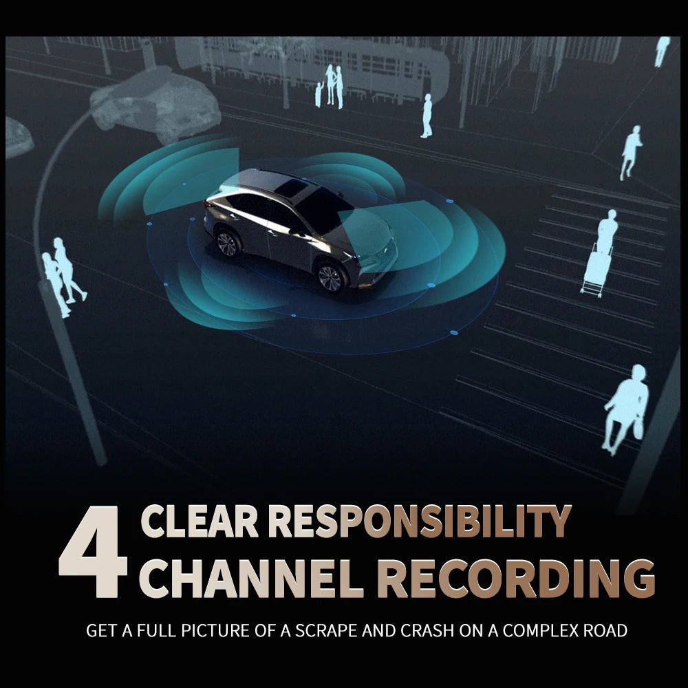 TiESFONG M10max 2K 1440P Dash Cam for Car DVR 4CH 360 Camera 24H Parking Monitor & GPS Night Vision Auto Video Recorder 256Gmax - Image 5