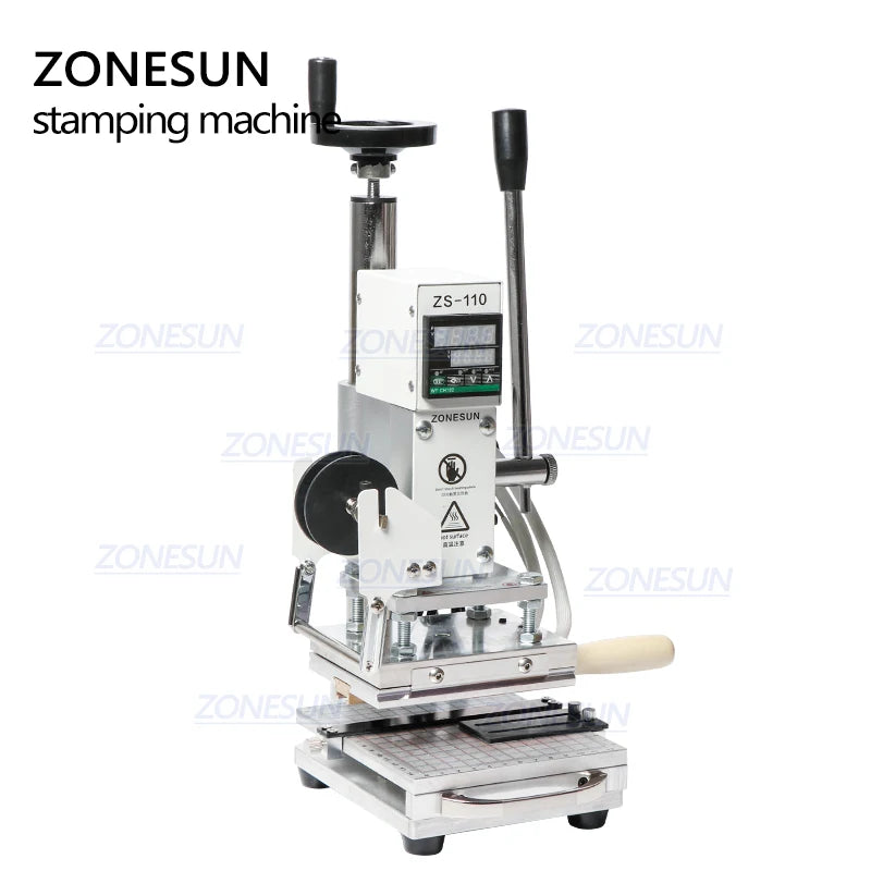 ZONESUN ZS110 Slidable Workbench Thermal Press Digital Leather Wood PVC Paper Hot Foil Stamping Machine Embossing Tool 10*13cm - Image 12